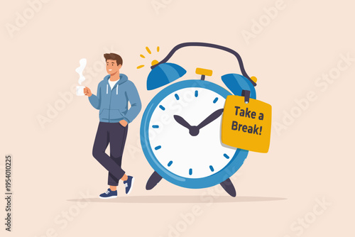 Person with clock and coffee