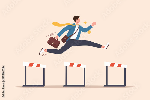 Business Man Over Hurdles