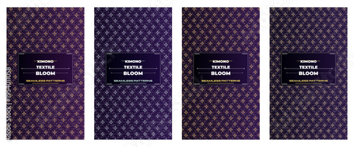 Kimono Textile Bloom poster design, Japanese kimono fabric pattern pack, premium textile editorial cover, traditional kimono brochure template, modern woven flyer design