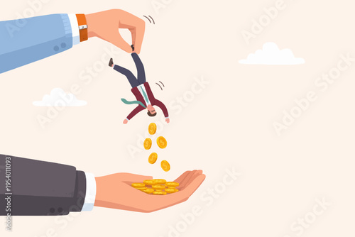 Helping Hand With Falling Coins