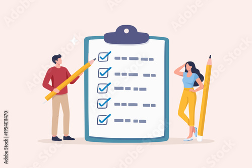 People with checklist tasks