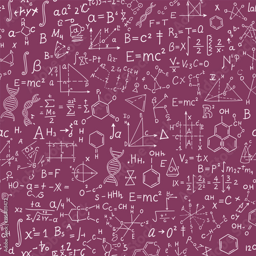 Mathematical equations and symbols pattern.