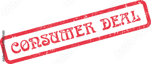 Red Grungy Consumer Deal Official Mark for Attracting Discount Shoppers and Sales