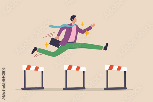 Business Man Overcoming Obstacles