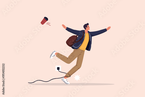 Person Falling With Coffee