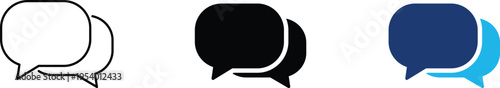 Online chat icon showing messaging conversation and digital speech bubbles. Professional illustration for customer support live chat, social media instant messaging, virtual teamwork collaboration.