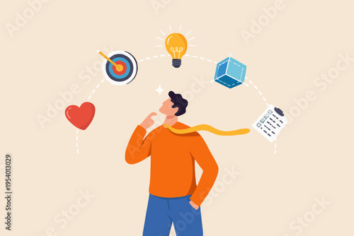 Thinking Man With Ideas