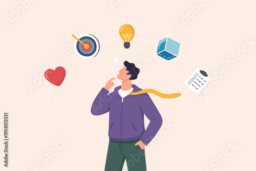 Thinking Man With Ideas