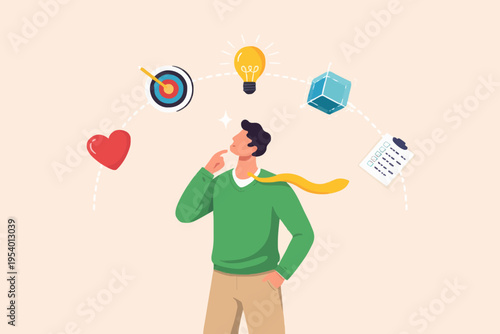 Thinking Man With Ideas