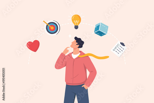 Thinking Man With Ideas