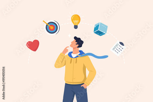 Thinking Man With Ideas