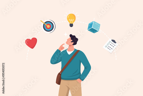 Thinking Man With Ideas