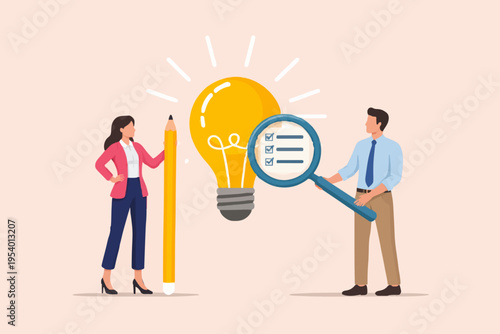 Teamwork and Bright Idea Concept