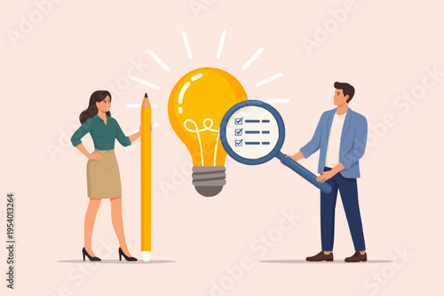 Teamwork and Bright Idea Concept