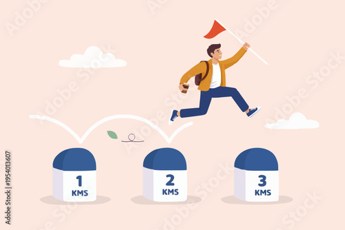 Running Man With Flag