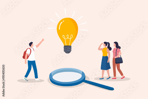 People with bright idea concept