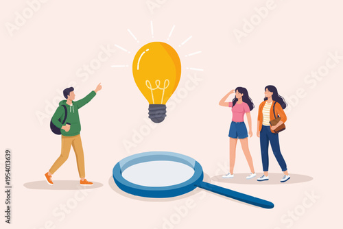 People with Bright Idea Concept