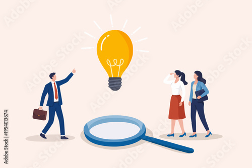 Teamwork and Bright Idea Concept