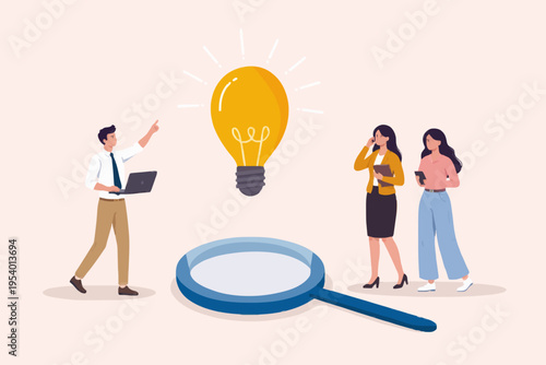 Teamwork and Bright Idea Concept