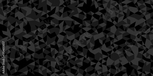 Minimal abstract low polygon paper cubic black, gray wallpaper design. vector transparent polygon reangle square pattern. geometric wall tile metal cube triangle background.