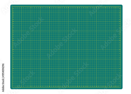 Cutting mat green and yellow in centimeters - Vector background