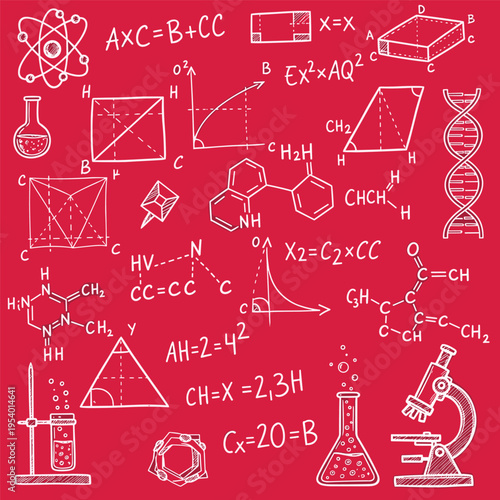 Science and chemistry laboratory equipment icons.