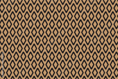 Seamless Geometric Diamond Pattern in Black on Beige Background