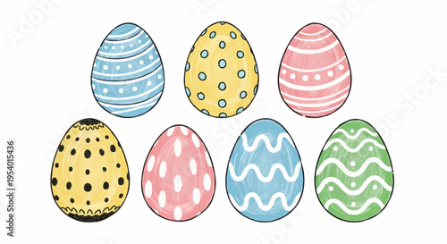 Decorated Easter Eggs: A colorful display of intricately decorated Easter eggs, each with its unique pattern and hue, showcasing the festive spirit of spring.