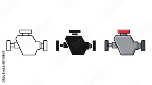 Car Engine Icons Set - SVG and PNG icons - Vector Icons and Stickers - PNG, SVG, EPS - Glyph and solid icon set
