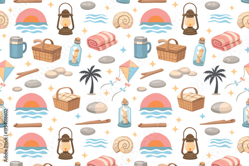 Peaceful seaside evening and calm vacation memories with dreamy coastal getaway atmosphere