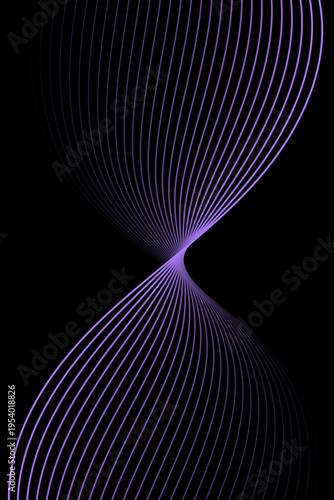 Minimal purple curved lines on dark background, abstract wave pattern, modern banner design 