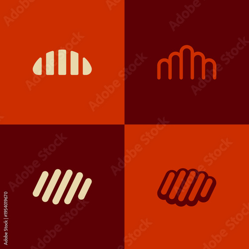 Minimalist Katsu Logo Bundle Modern Japanese Food Restaurant Brand Identity Clean Vector Set
