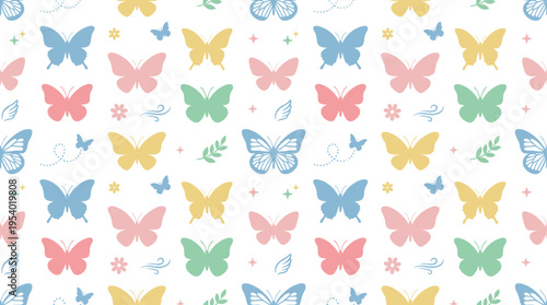 Spring nature beauty and light garden inspiration with delicate butterfly themed lifestyle concept