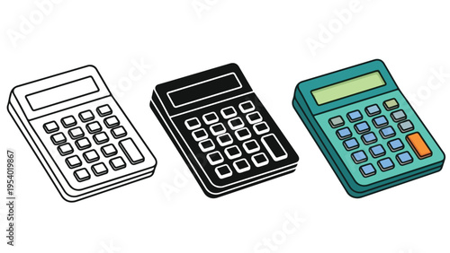 3d calculator icons set flat design - SVG and PNG icons - Vector Icons and Stickers - PNG, SVG, EPS - Glyph and solid icon set