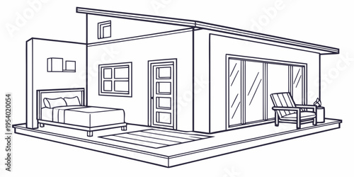 Modern minimalist house design with a spacious outdoor patio area