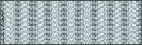 Light blue knitting seamless pattern with dark gray edges, knitted fabric background texture.