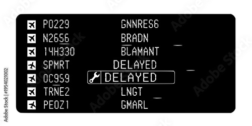 Digital Train Departure Board Station Icon