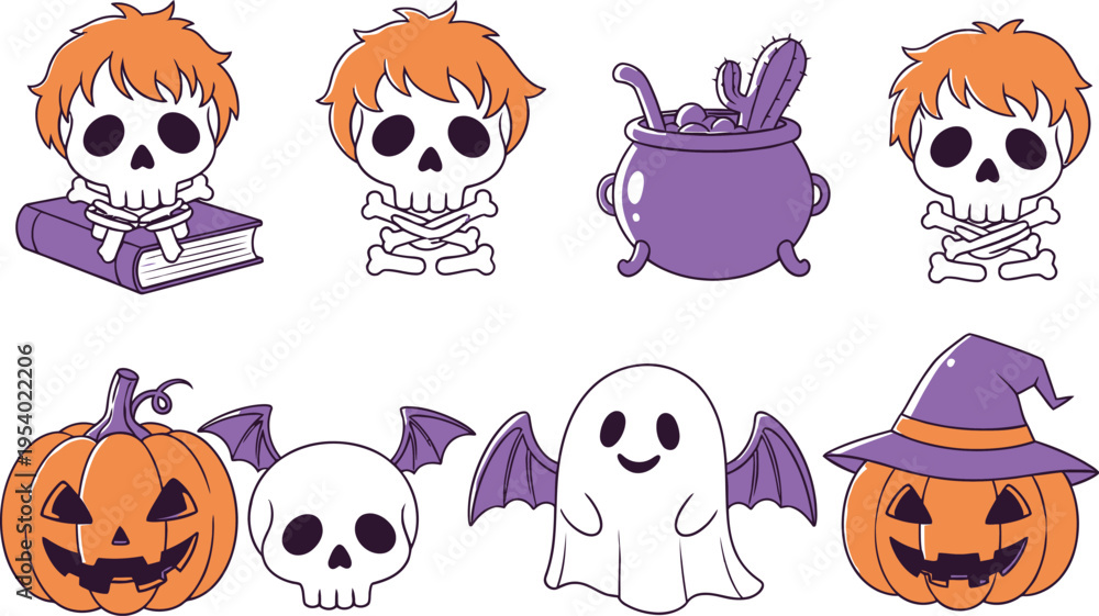 Obraz premium Halloween clip art characters and symbols collection