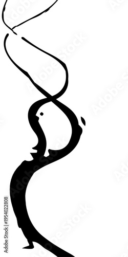 Abstract Black and White Flowing Curved Lines Vector Monochrome Fluid Line Background, Creative Abstract Linear Forms for Technology and Branding Design.