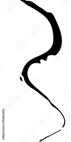 Abstract Black and White Flowing Curved Lines Vector Monochrome Fluid Line Background, Creative Abstract Linear Forms for Technology and Branding Design.