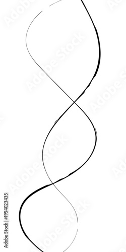 Abstract Black and White Flowing Curved Lines Vector Monochrome Fluid Line Background, Creative Abstract Linear Forms for Technology and Branding Design.