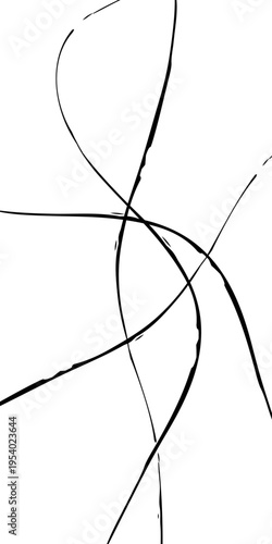 Abstract Black and White Flowing Curved Lines Vector Monochrome Fluid Line Background, Creative Abstract Linear Forms for Technology and Branding Design.