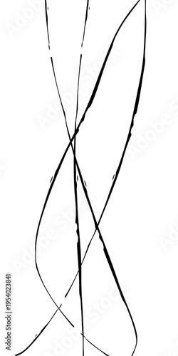 Abstract Black and White Flowing Curved Lines Vector Monochrome Fluid Line Background, Creative Abstract Linear Forms for Technology and Branding Design.