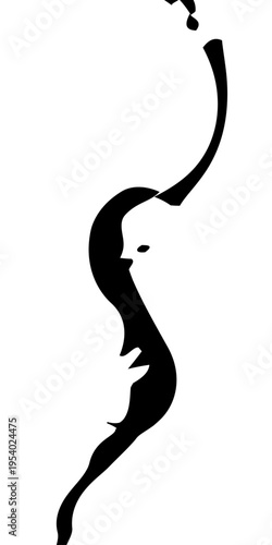 Abstract Black and White Flowing Curved Lines Vector Monochrome Fluid Line Background, Creative Abstract Linear Forms for Technology and Branding Design.
