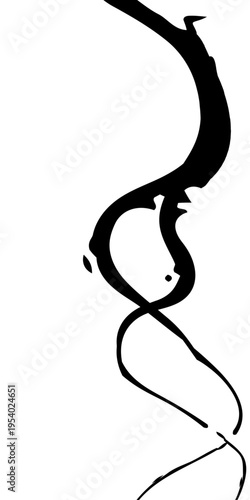 Abstract Black and White Flowing Curved Lines Vector Monochrome Fluid Line Background, Creative Abstract Linear Forms for Technology and Branding Design.