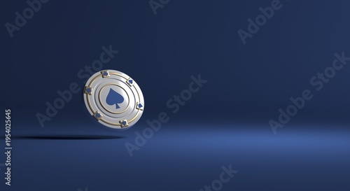 casino chip, casino background, casino website, casino image, chip with playing card suits, individual chip, chip on plain background, isolated poker chip on clean color background, 3D illustration