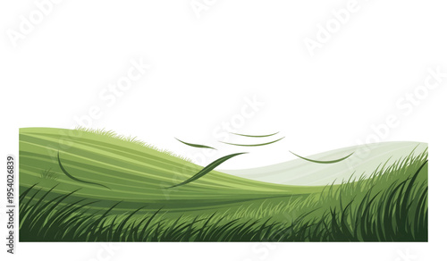 Green grass blades swaying gently outdoors.