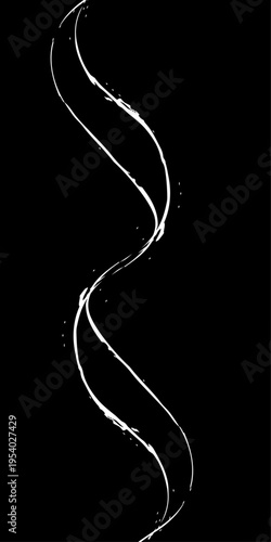 Monochrome Fluid Line Background, Abstract Black and White Flowing Curved Lines Vector, Modern Dynamic Swirl Shapes, Elegant Motion Design Elements.