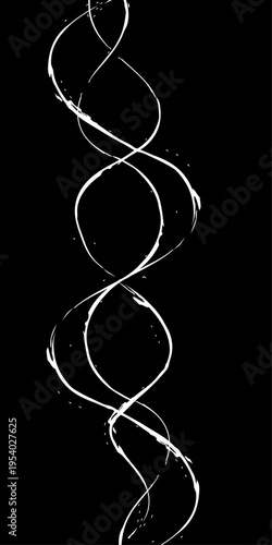 Monochrome Fluid Line Background, Abstract Black and White Flowing Curved Lines Vector, Modern Dynamic Swirl Shapes, Elegant Motion Design Elements.