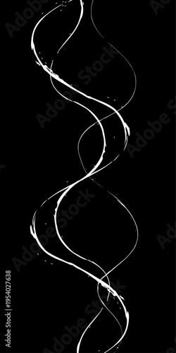 Monochrome Fluid Line Background, Abstract Black and White Flowing Curved Lines Vector, Modern Dynamic Swirl Shapes, Elegant Motion Design Elements.